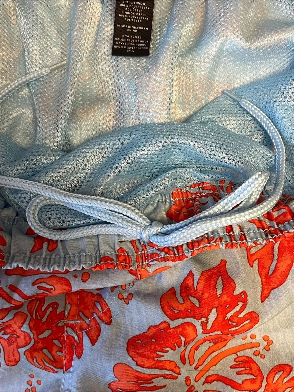 OP Ocean Pacific Men’s Swim Trunks XL Blue Coral Floral Hawaiian Beach